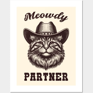 Cowboy Cat Meowdy Partner Posters and Art